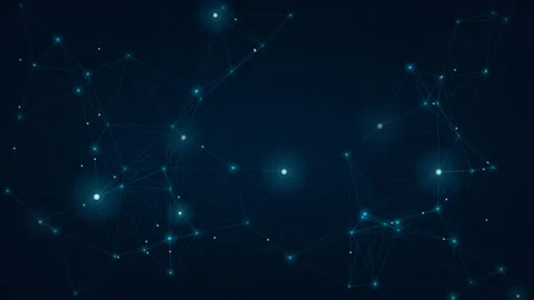 Digital technology plexus network loop background. Abstract glowing blue co.. Видео 339059347