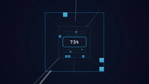 Digital Technology Progress Bar Animation Inside a Futuristic Data Tunnel V.. Stock Footage 347361956