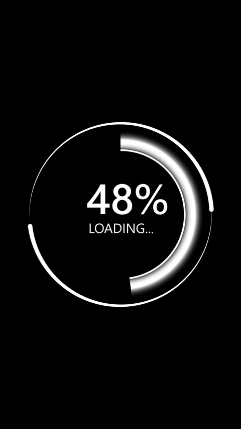 Digital technology progress circle animation on black background minimalist.. Stock Footage 341613547