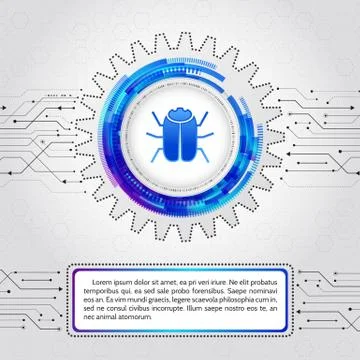 Digital technology protection concept. Hacking and ciber crimes data security Stock Illustration