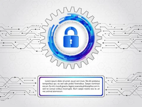 Digital technology protection concept. Padlock icon. Personal data security. 스톡 일러스트