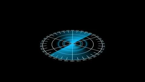 Digital technology radar screen on dark background HUD Interface design ill.. 스톡 일러스트