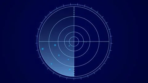 Digital technology radar screen scanning different information illustration.. Stock Illustration