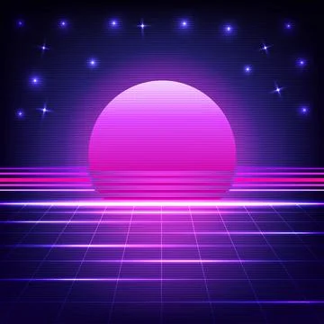Digital technology retro background. Sci-Fi cyberpunk concept. Design for a.. Stock Illustration