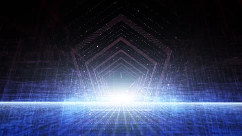 Digital technology road tunnel looping background Stock Footage 337852128