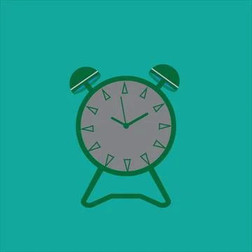 Digital technology round alarm table clock illustration background. Stock Illustration