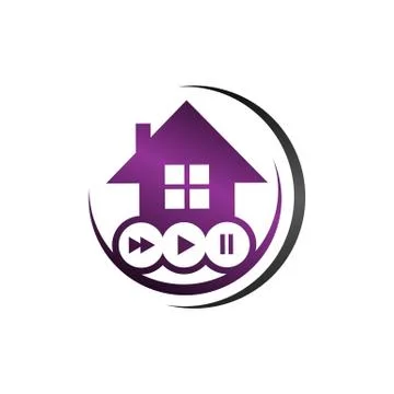 Digital technology safety automation smart home logo concept graphic design Stock Illustration