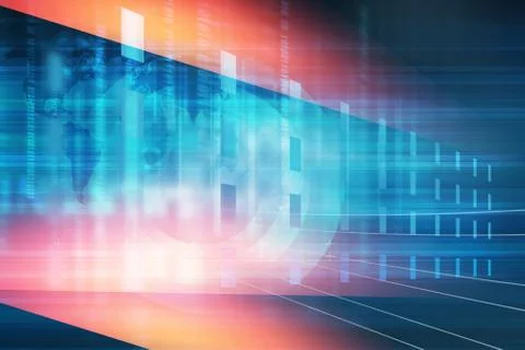 Digital technology screen with binary codes concept series Illustrazione stock