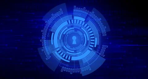 Digital technology secure blue background concept, cyber security access privacy Stock Illustration