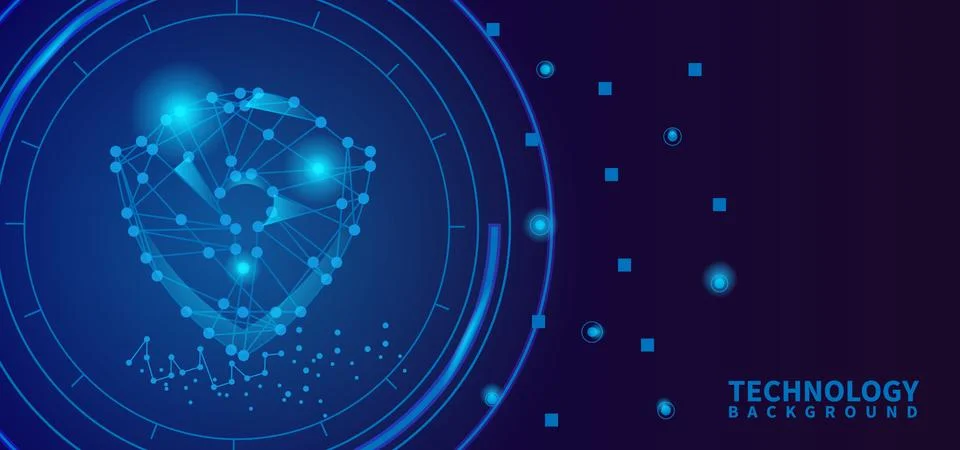 Digital technology security design background template vector Stock Illustration