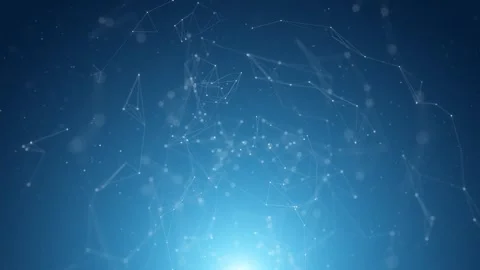 Digital technology shiny lines dots looped motion background Stock Footage 338304299