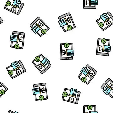 Digital technology shop department vector seamless pattern Stock Illustration