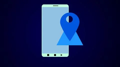 Digital technology smart phone on a light background. Gps navigation illust.. Stock Illustration