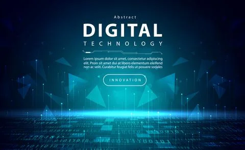 Digital technology speed connect blue green background cyber nano information Stock Illustration