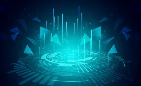 Digital technology speed connect blue green background cyber reactor power Stock Illustration