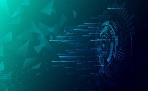 Digital technology speed connect blue green background cyber reactor power Stock Illustration