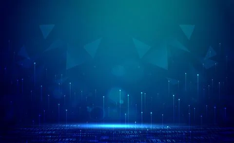 Digital technology speed connect blue green background cyber nano information Stock Illustration