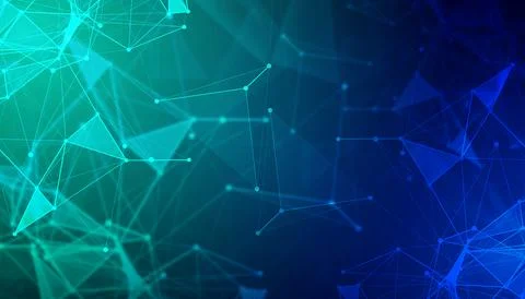 Digital technology speed connect blue green background cyber nano information Stock Illustration