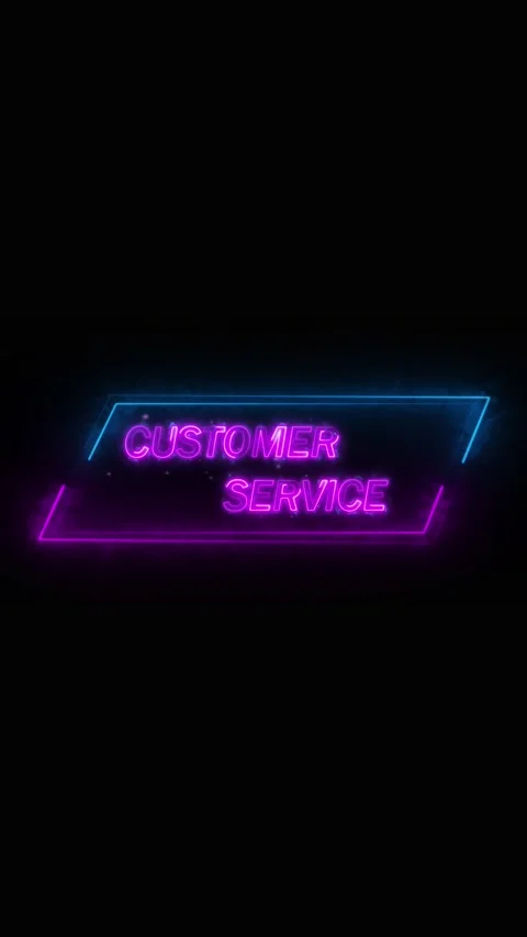 Digital technology support neon customer service sign motion vertical video.. Stock Footage 341611311