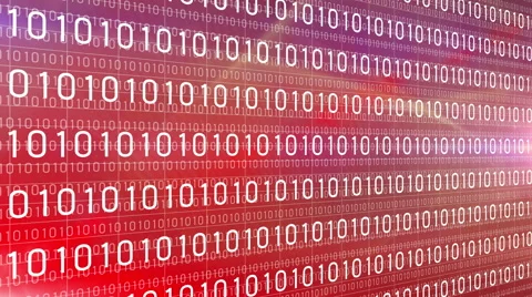 Digital technology text numbers backgorund right perspective 4K red Stock Footage 66405577