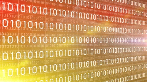 Digital technology text numbers backgorund right perspective 4K orange Stock Footage 66417274