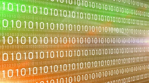 Digital technology text numbers backgorund right perspective 4K green orange Stock Footage 66419753