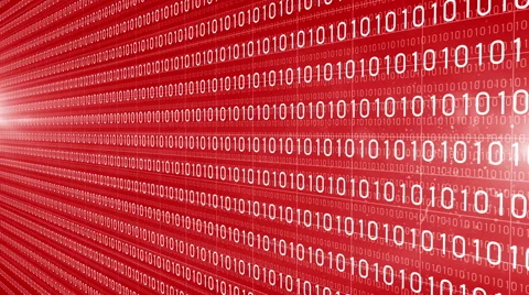 Digital technology text numbers backgorund left perspective 4K red Stock Footage 66426825