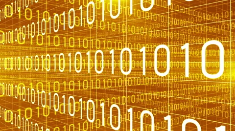 Digital technology text numbers backgorund traverse 4K orange Video stock 66483724