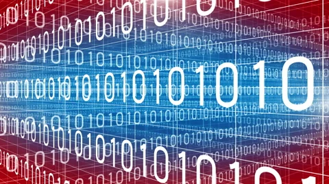 Digital technology text numbers backgorund traverse 4K red-blue Stock Footage 66488435