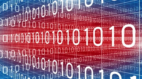 Digital technology text numbers backgorund traverse 4K blue-red Stock Footage 66489759