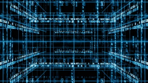 Digital technology text numbers backgorund LOOP 4K blue Stock Footage 68565377