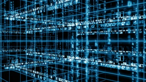 Digital technology text numbers backgorund perspective 4K blue Stock Footage 68566674
