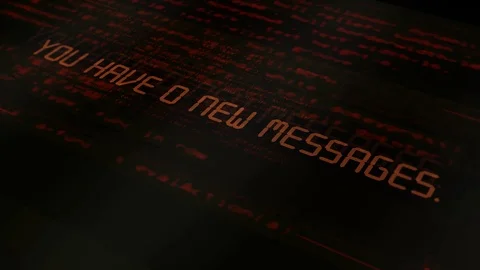 Digital technology text - You have zero new messages Stock Footage 90976234
