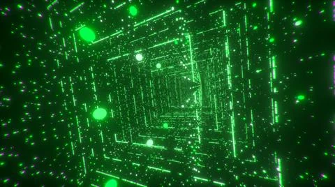 Digital technology tunnel. 3D illustration Big Data Digital square corridor with Illustrazione stock