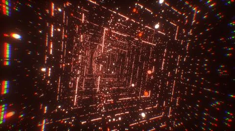 Digital technology tunnel. 3D illustration Big Data Digital square corridor with 스톡 일러스트