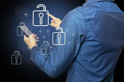 Digital technology unlocks convenience without having to mention what's ava.. Stock Photos