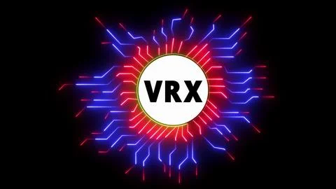 Digital technology vrx logo dark background 스톡 일러스트