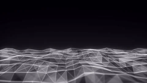 Digital technology wave. Dark cyberspace with white motion dots and lines. Stock-Footage 247360386