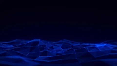 Digital technology wave. Dark cyberspace with blue motion dots and lines. Video stock 247360393