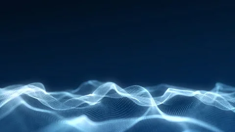Digital technology wave. Dark cyberspace with blue motion dots and lines. Stock-Footage 262237118