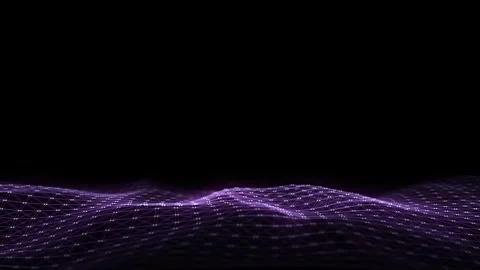 Digital technology wave. Dark cyberspace with motion glitch dots and lines. Stock-Footage 297958055