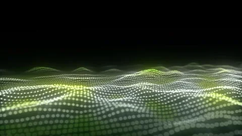 Digital technology wave. Dark cyberspace with colors motion dots and lines. Stock-Footage 297958706
