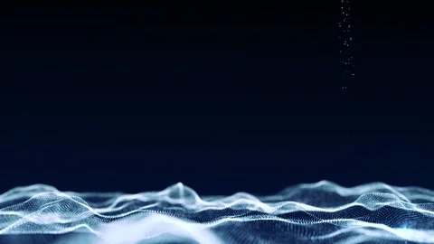 Digital technology wave. Dark cyberspace with blue motion dots. Stock-Footage 297958915