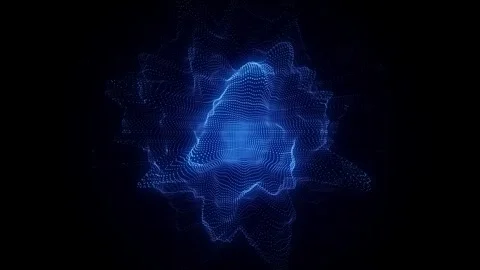 Digital technology wave. Dark cyberspace with blue motion dots. Stock-Footage 314108800