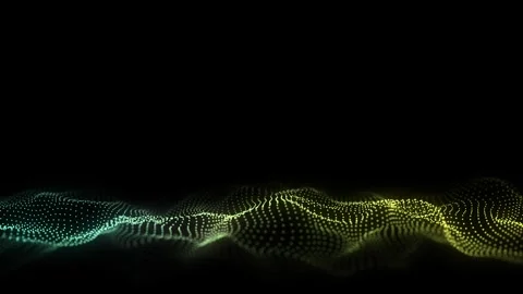 Digital technology wave. Dark cyberspace with colors dots and lines. Stock-Footage 314111584