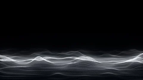 Digital technology wave. Dark cyberspace with black motion dots and lines. Video stock 314111831