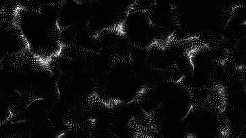 Digital technology wave top view. Dark cyberspace with black motion dots. Stock-Footage 207754693