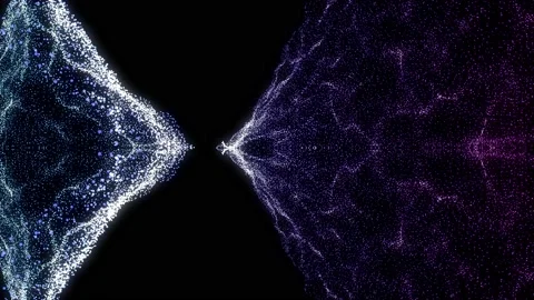 Digital technology wave top view. Dark cyberspace with blue motion dots. Video stock 207758041