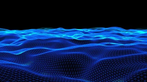 Digital Technology Waves Simulation 4k Stock Footage 100715619