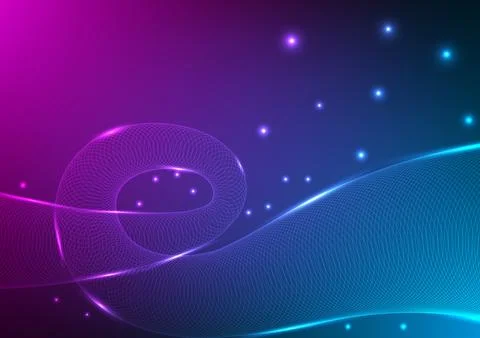 Digital technology Wavy abstract background. Wave shape curve wireframe con.. Stock Illustration
